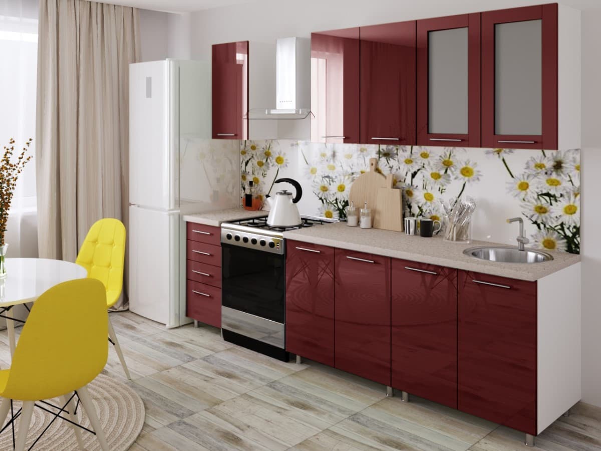 Кухня PS Лена 1.8 м Bordo