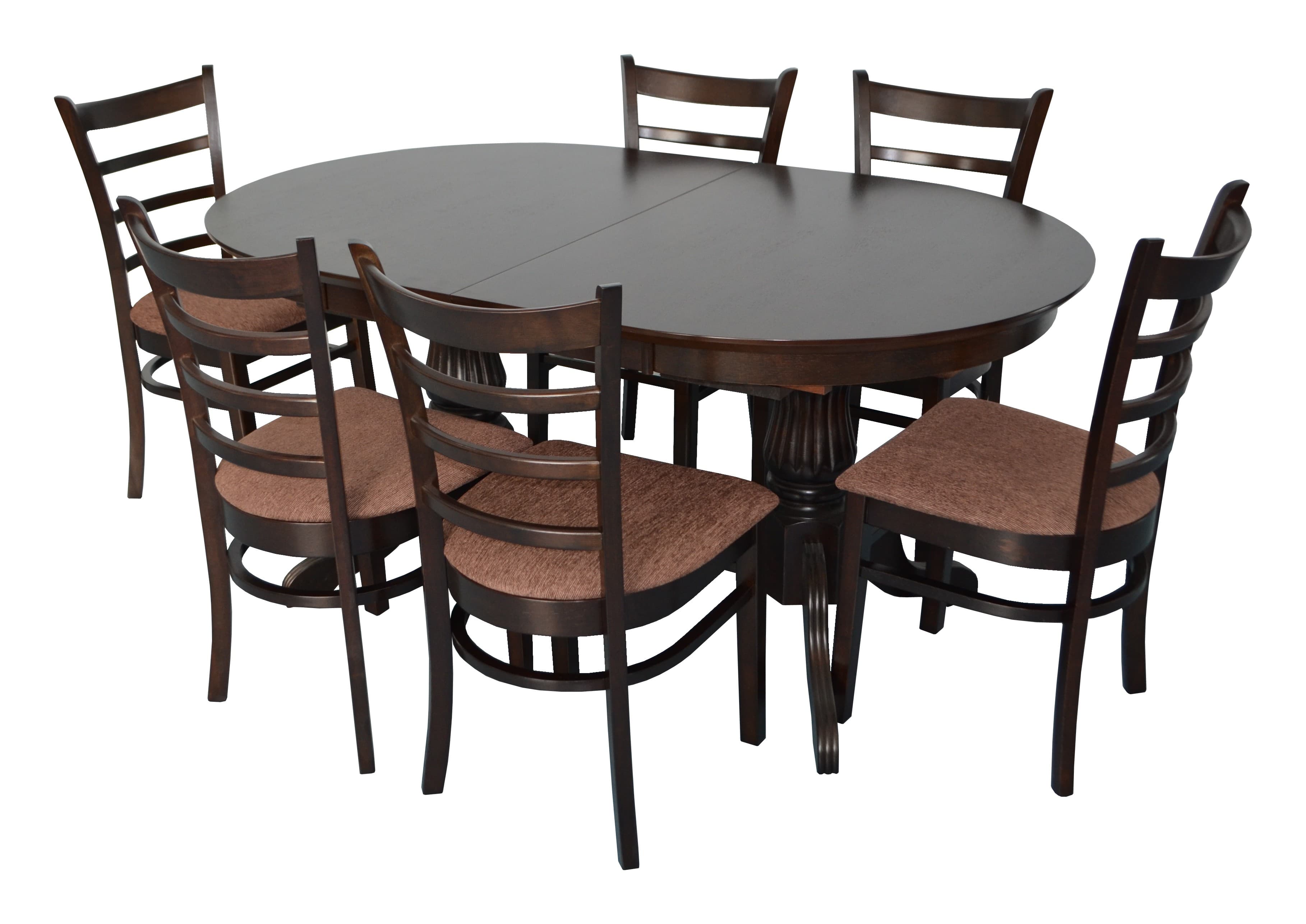 Набор стол и стулья Evelin HV-33V Chocolate + 6 scaune COCO Chocolate/F-789 Brown